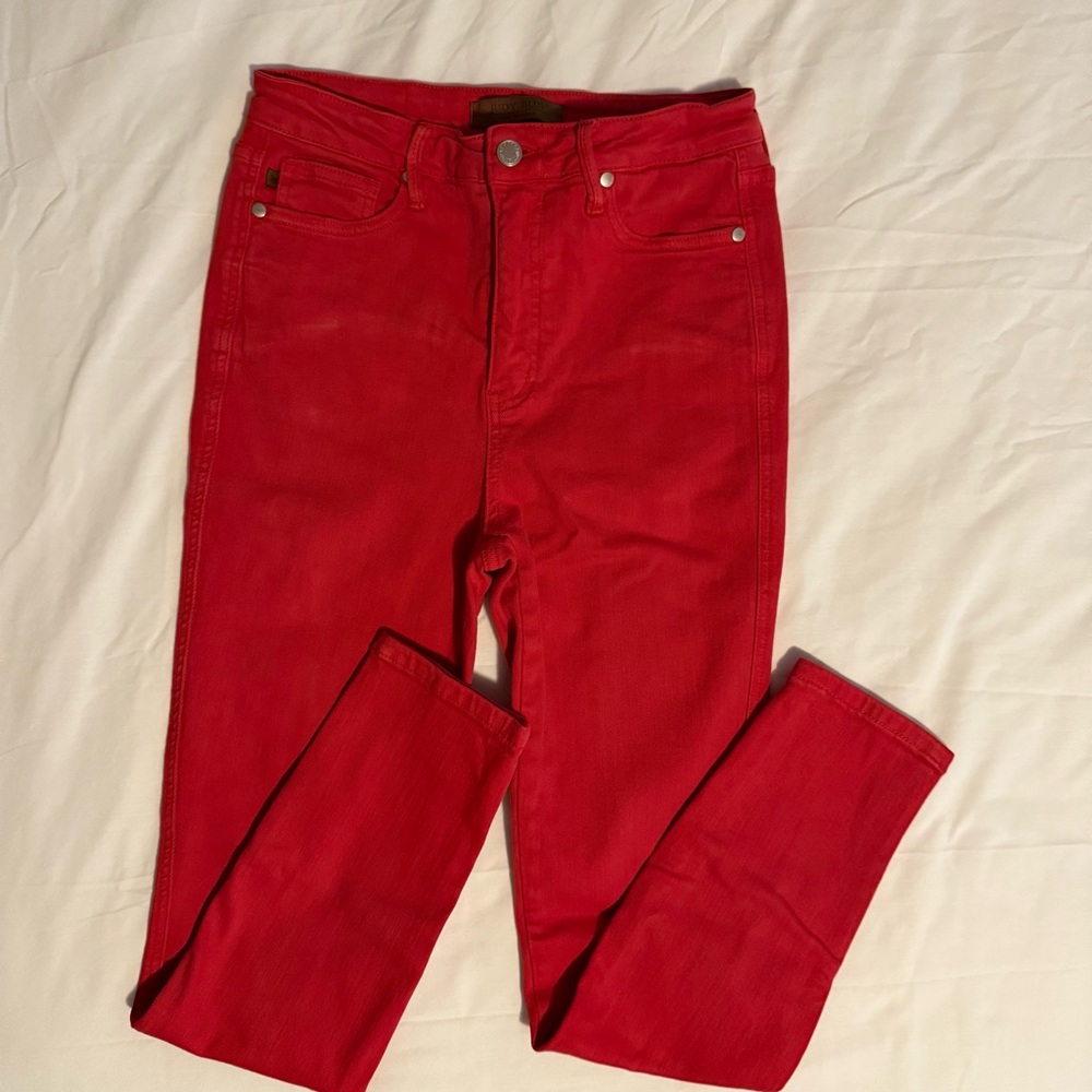 Judy Blue Red Ankle Crop Jeans 27